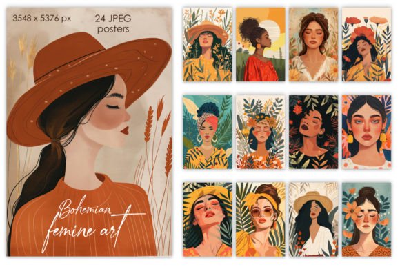 Download Boho Femme Portraits Wall Art_Collection - Portraits Collection