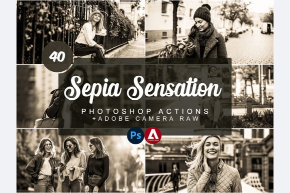 Download Sepia Sensation Photoshop Actions - Photos Collection